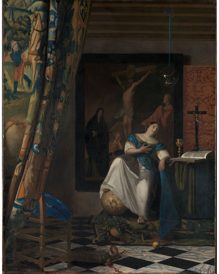The Allegory of Faith (1670-74) by Johannes Vermeer (Credit: The Friedsam Collection, Bequest of Michael Friedsam, 1931; Courtesy of The Metropolitan Museum of Art)