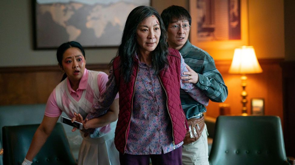 Everything Everywhere, starring Michelle Yeoh, is set in a multiverse but also tells a story of family conflict (Credit: Alamy)