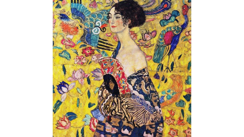 Eschewing the traditional vertical format for portraits in Lady with a Fan, Klimt used a square, giving the painting a modern edge (Credit: Alamy)