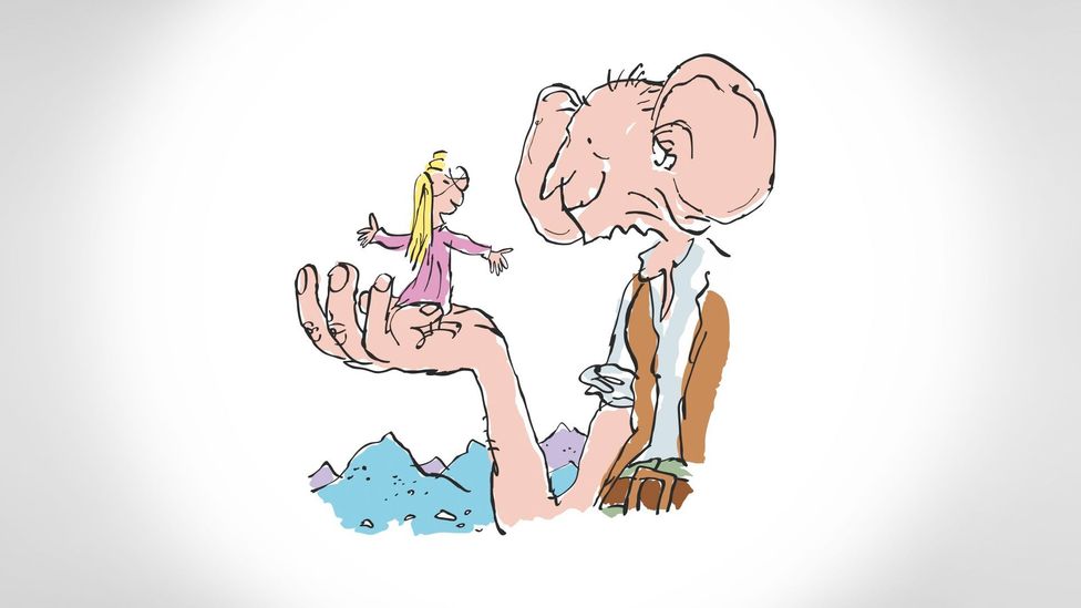 Dahl invented his nonsense language, Gobblefunk for The BFG (Credit: Illustrations ©Quentin Blake)