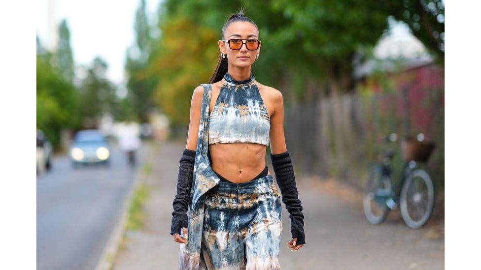 Tie-dye, pictured here at Copenhagen fashion week, is having a resurgence (Credit: Getty Images)