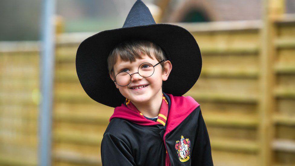 Boy dressed as Harry Potter