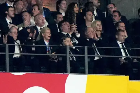 PA Media Prince George and Prince William react during the Euro 2024 final in Berlin