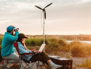 Charge Your Portable Power Station All Day and Night with the Aurea Shine 2.0 Portable Wind Turbine