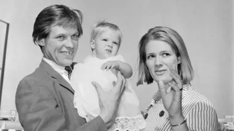 Getty Images Peter and Margaret Jay with their daughter in 1966