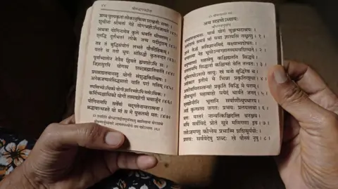 Getty Images A Sanskrit book in India