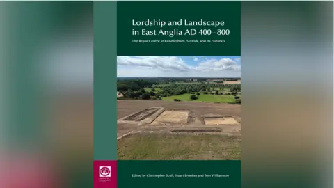 Suffolk County Council An image of the book front. An archaeological site is pictured on its front with the title: "Lordship and Landscape in East Anglia AD 400-800."