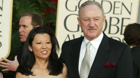 Getty Images Gene Hackman & wife Betsy Arakawa during The 60th Annual Golden Globe Awards - Arrivals at The Beverly Hilton Hotel in Beverly Hills, California, United States