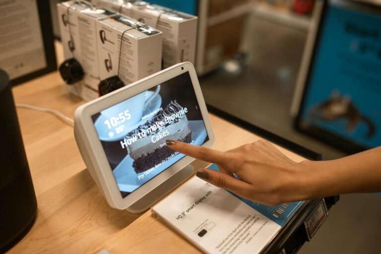 Why Smart Home Displays Are Finally Replacing Traditional Picture Frames Modern smart home display showing family photos on kitchen counter