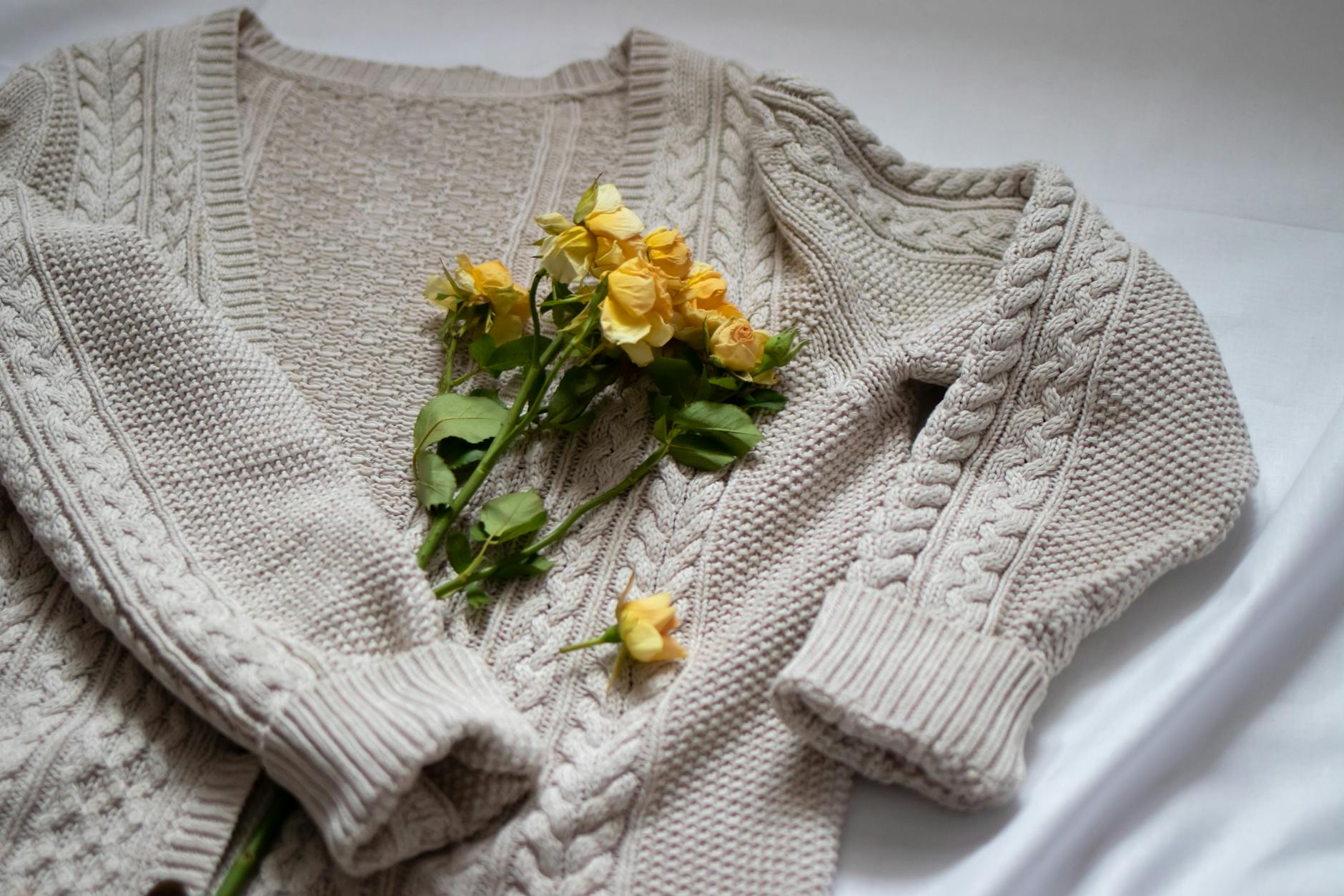 Close-up of high-quality knitted fabric showing texture and craftsmanship