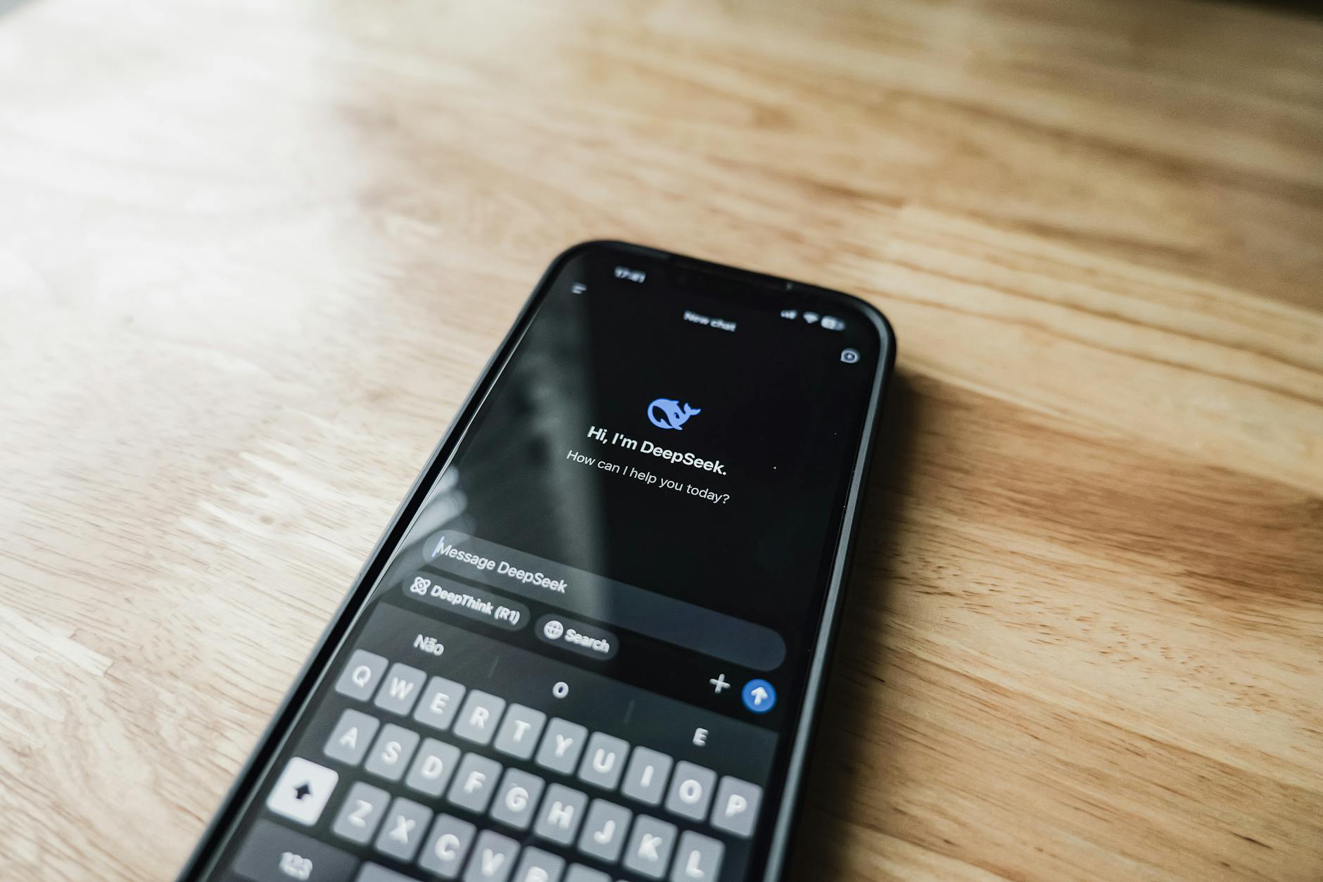 Person holding smartphone displaying augmented reality interface