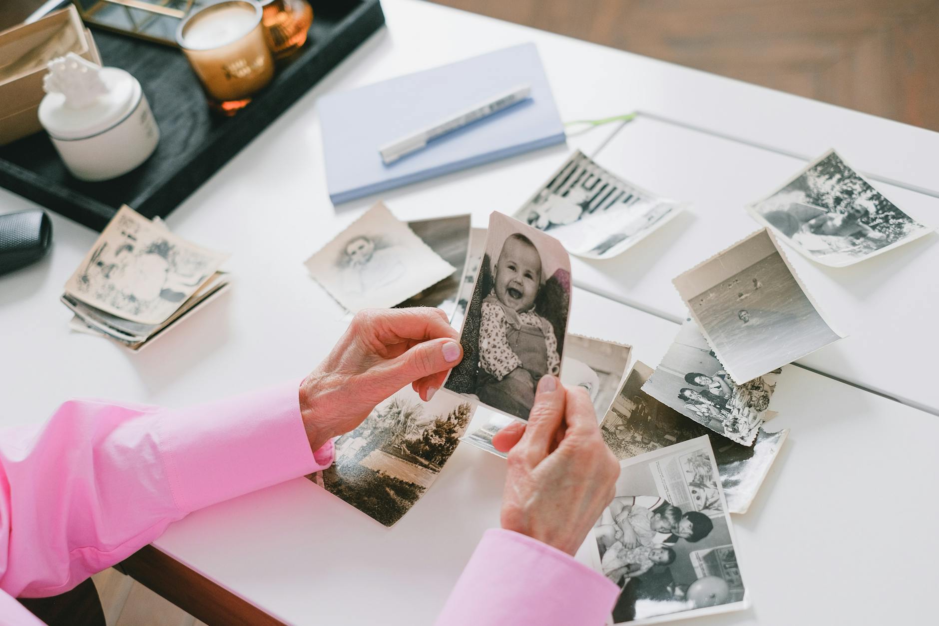Collection of digital family memories displayed on modern screen