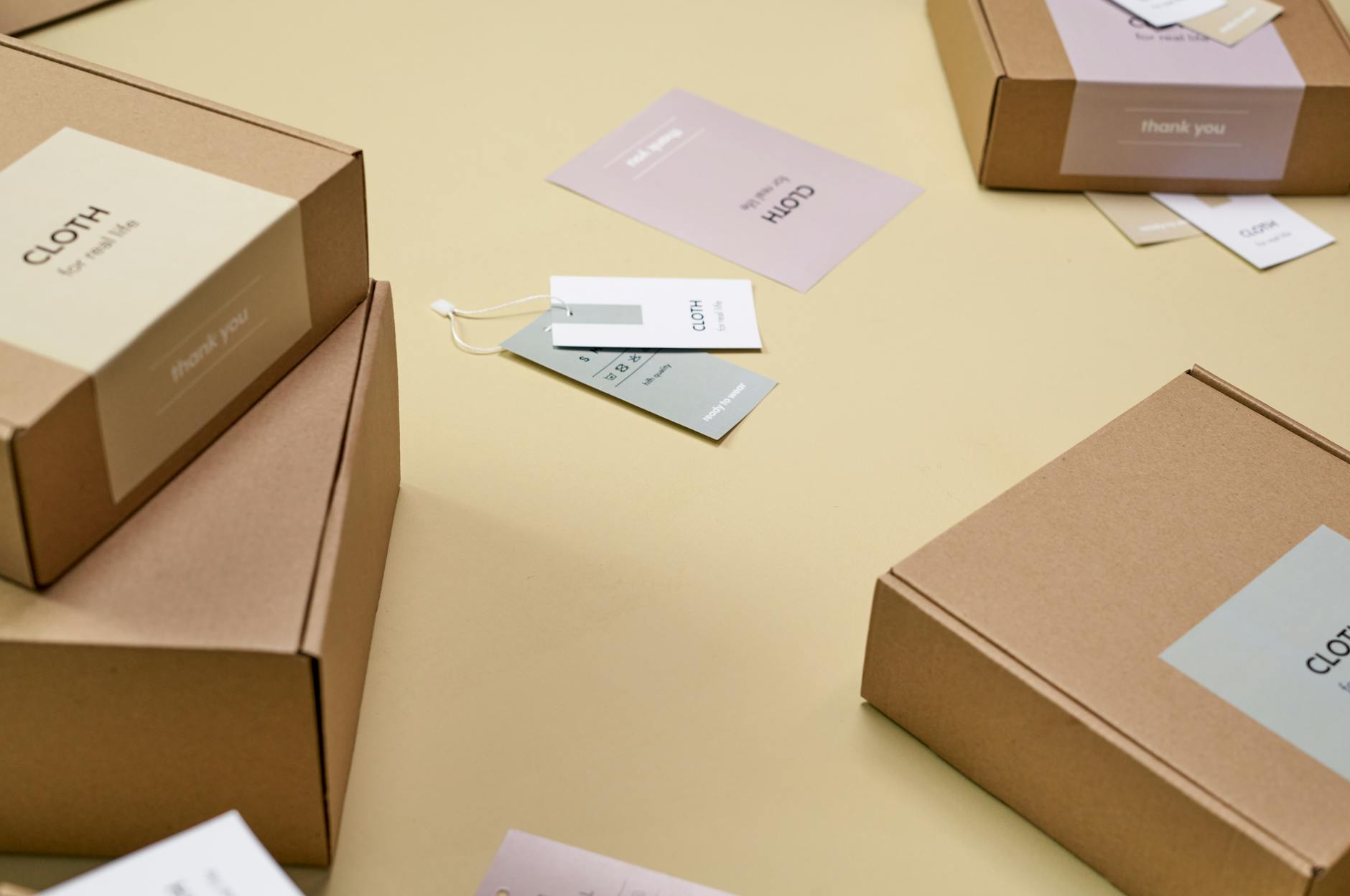 Stack of television boxes in retail packaging
