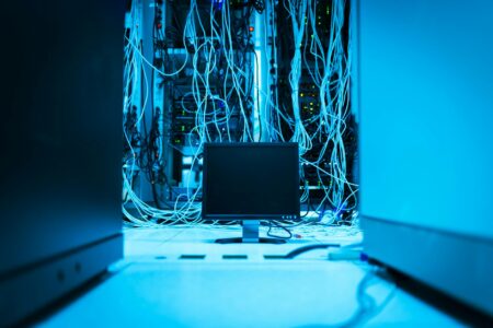 Data center servers highlighting digital distribution infrastructure