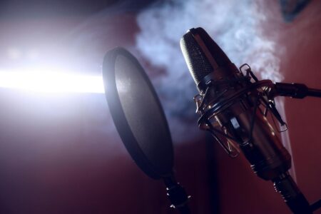 New Research Flips Script on Vocal Fry Gender Assumptions Professional microphone setup for voice recording and audio research