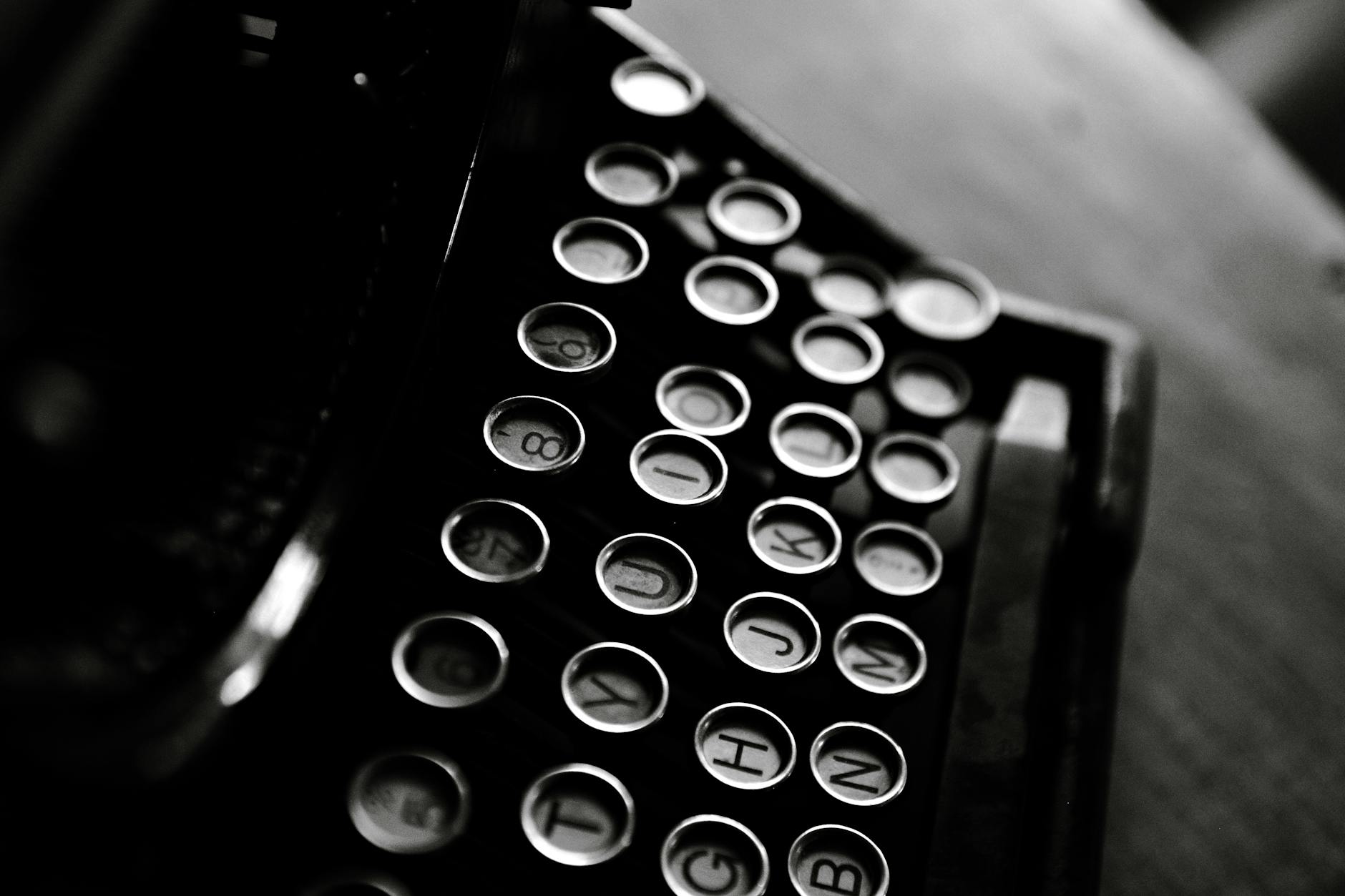 Vintage typewriter with paper showing creative writing process