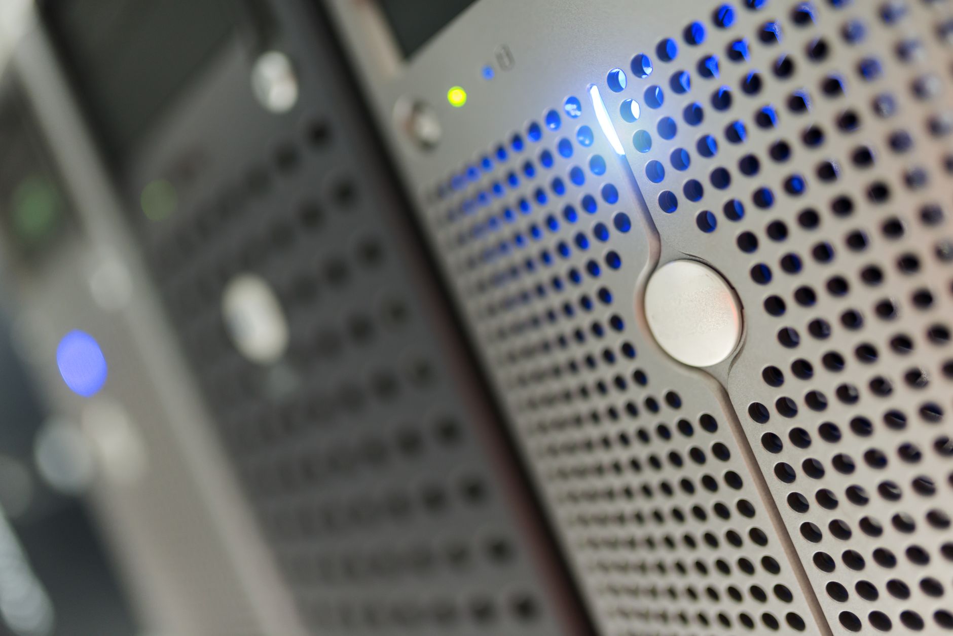 Rows of servers in a data center representing the digital infrastructure addressed in the papal encyclical