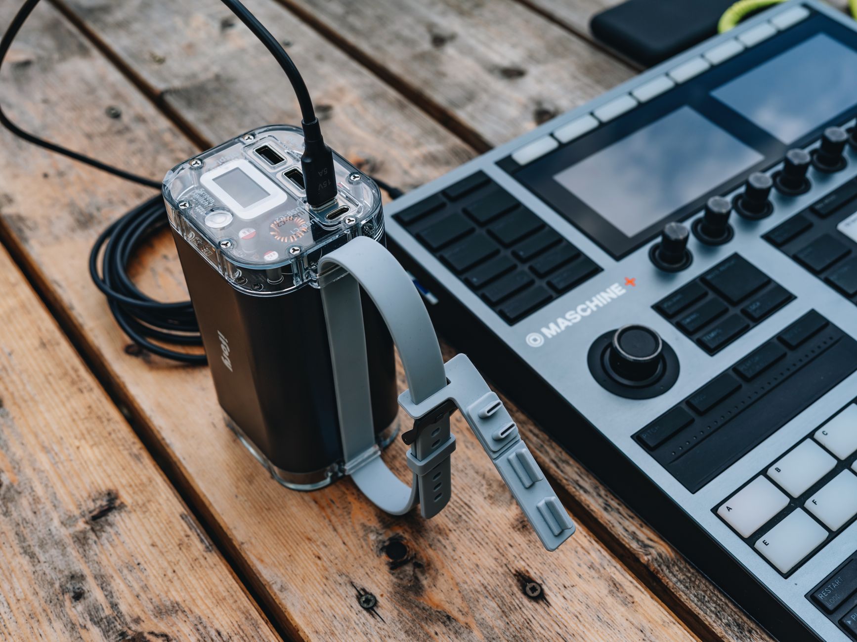 Portable power station charging devices during a home power outage