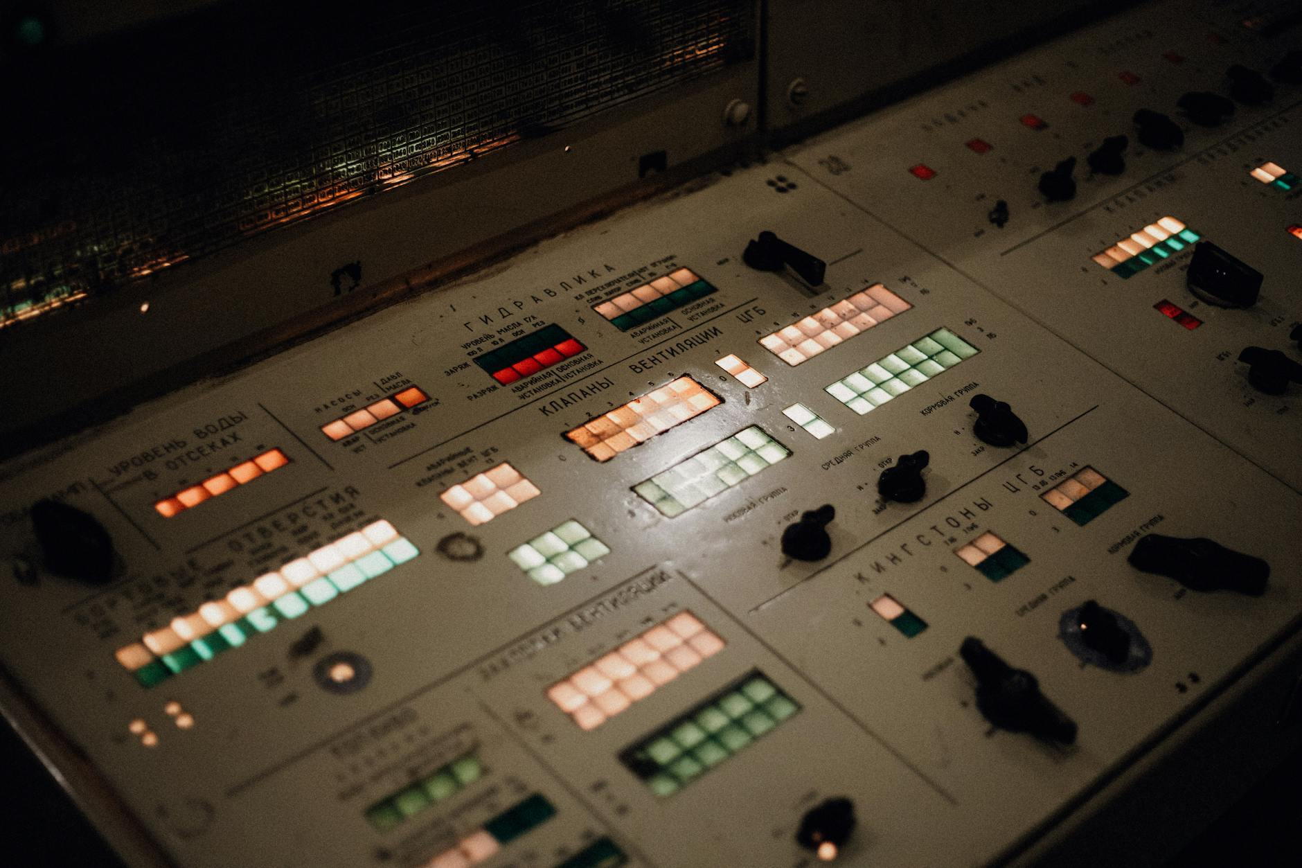A mission control room with monitors and technicians, evoking NASA shuttle operations