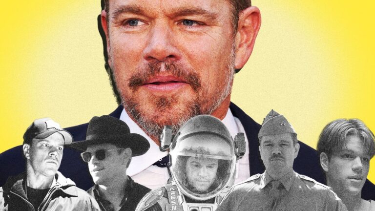 Matt Damon at 55: Still A film production set with dramatic lighting, representing classic Hollywood cinema