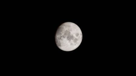 Close-up of the lunar surface showing craters near the Moon's south polar region