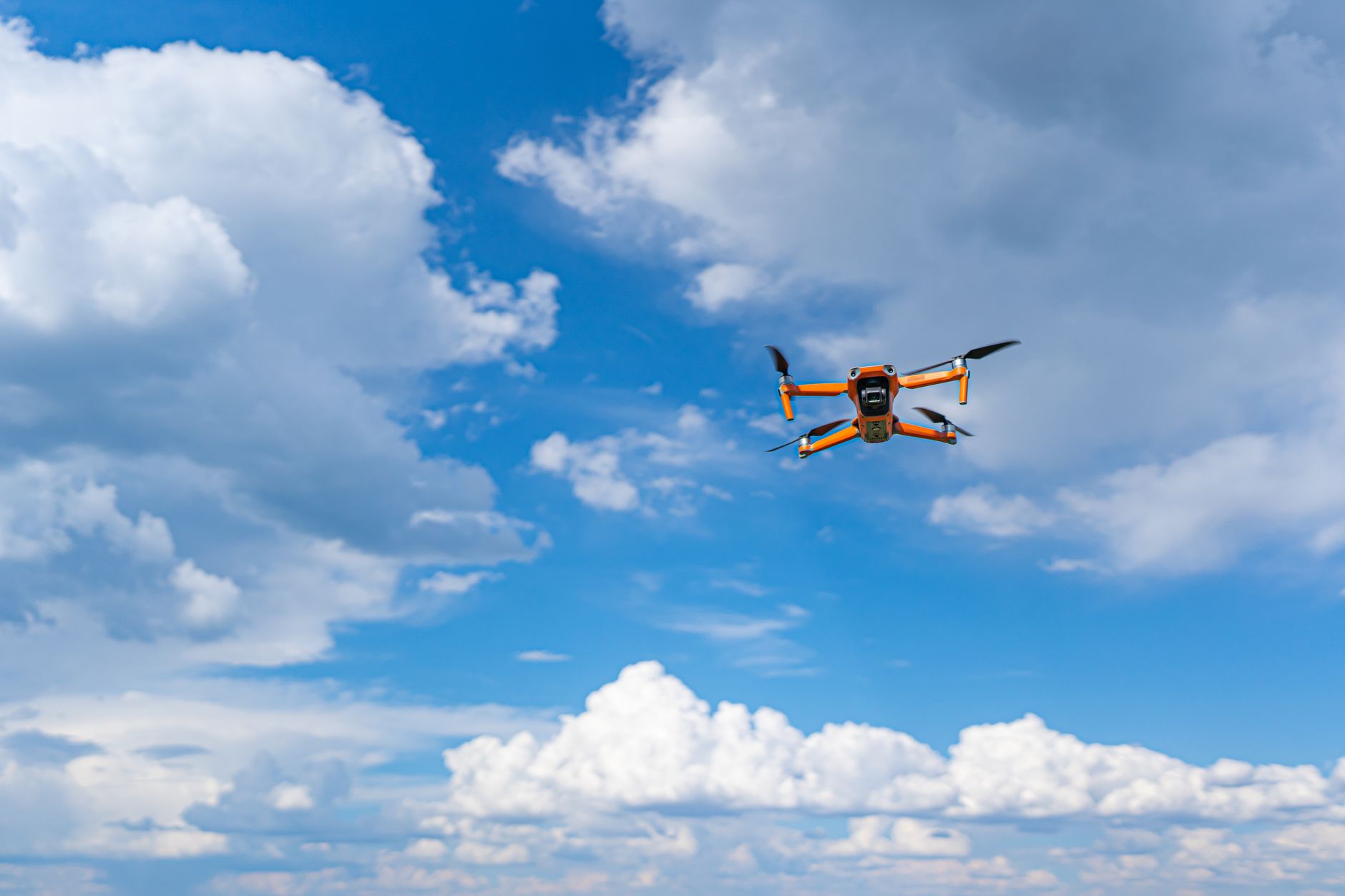 Aerial drone view representing autonomous targeting and fire-and-forget strike capability