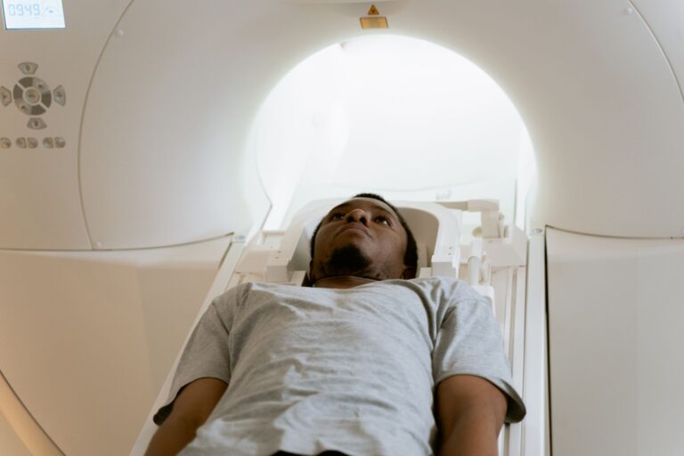 MRI Catches Brain Worm Eggs After Filipino An MRI machine in a hospital radiology room used for brain scanning