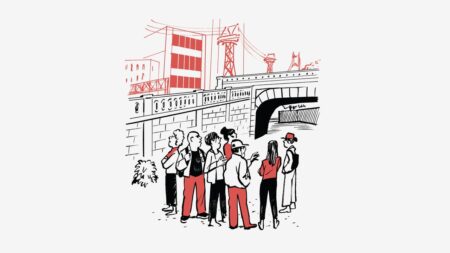 New Yorkers Battle Private Interests for Their Own Streets A gated courtyard in an urban neighborhood with a chain-link fence blocking pedestrian access