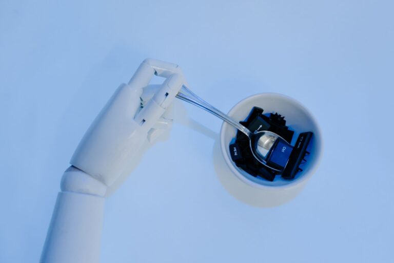 Abstract representation of an AI model interacting with a computer system
