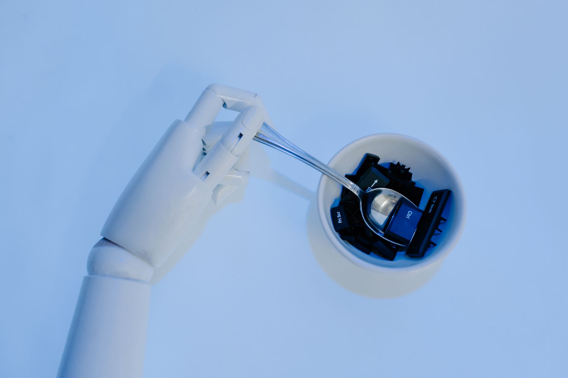 Abstract representation of an AI model interacting with a computer system