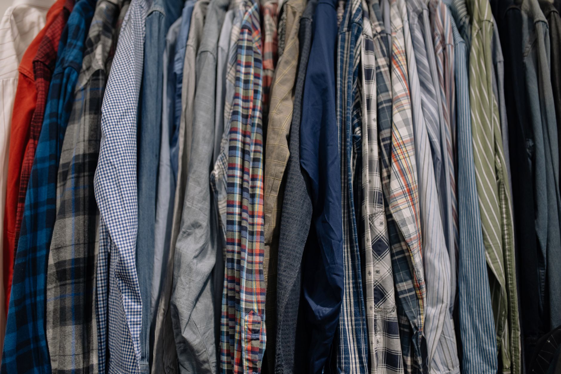Rack of rare vintage American sportswear pieces in a collector setting