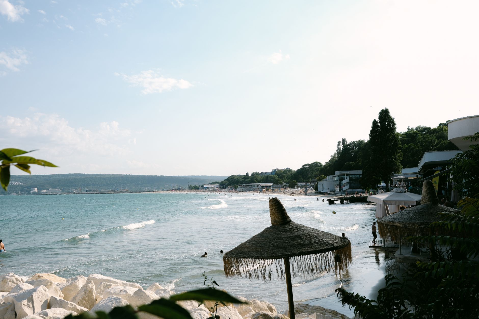Coastal view of the Black Sea near a European port
