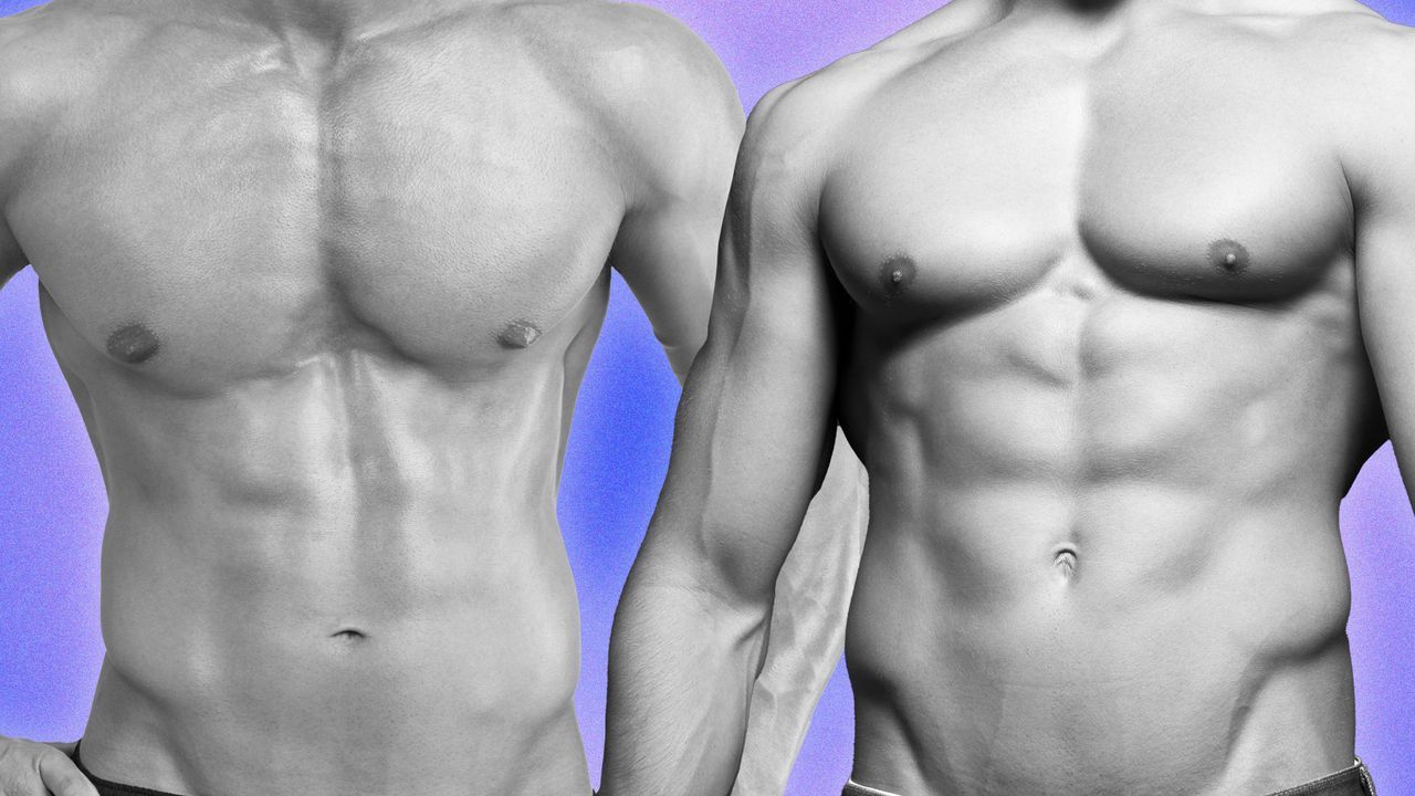 Close-up of a lean male torso showing defined abdominal muscles and hip lines